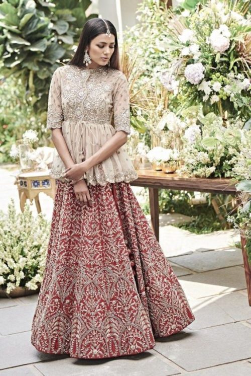 Lehenga with peplum blouse