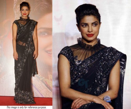 Priyanka Chopra in frill collar blouse