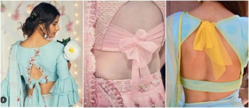 Blouse Back Neck Knot Designs