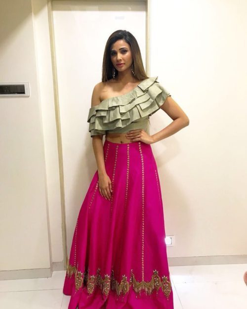 lehenga with ruffle blouse