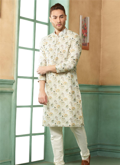 mens floral kurta