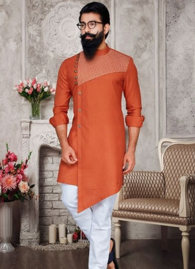mens orange kurtas