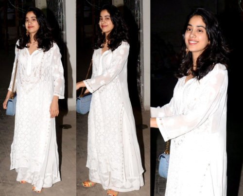 janvi kapoor in white kurti