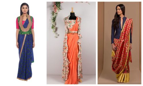 Jacket with Sari jacket saree looks
