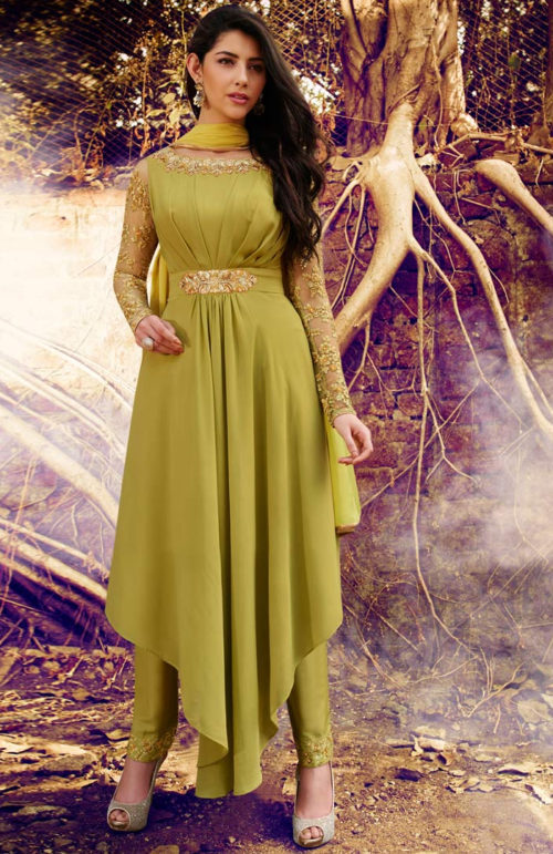 Asymmetric salwar kameez