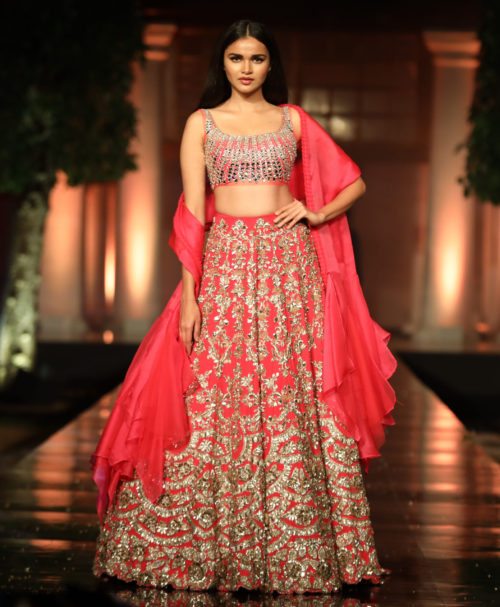 Tomato red lehenga