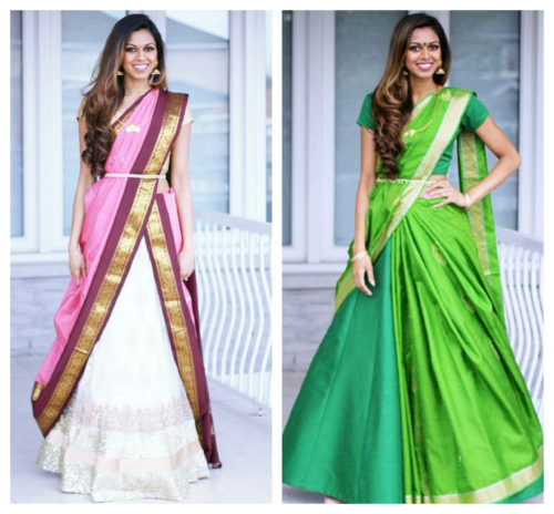 Reuse Saree with lehenga