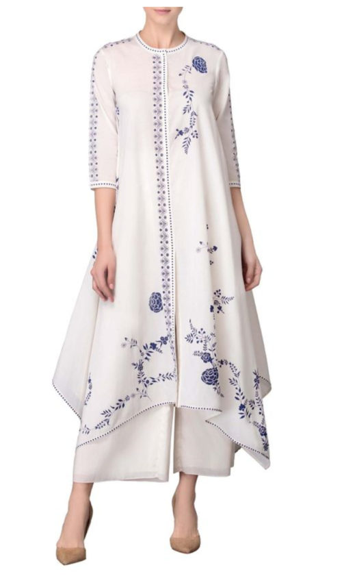 View all salwar white asymetric style salwar kameez