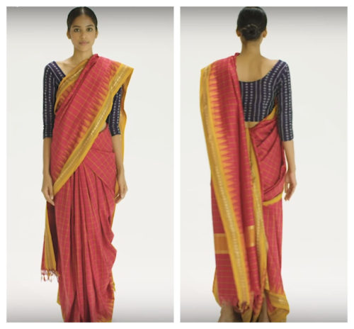 View more saree stle gochi kattu style