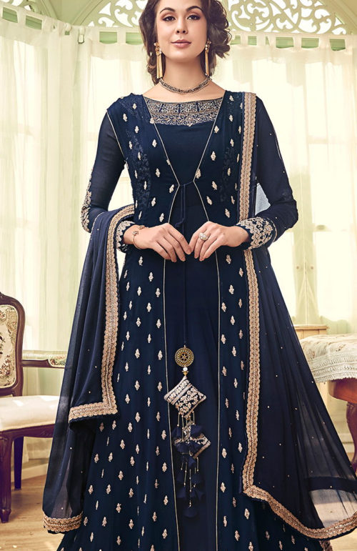 Double layered anarkali salwar suits