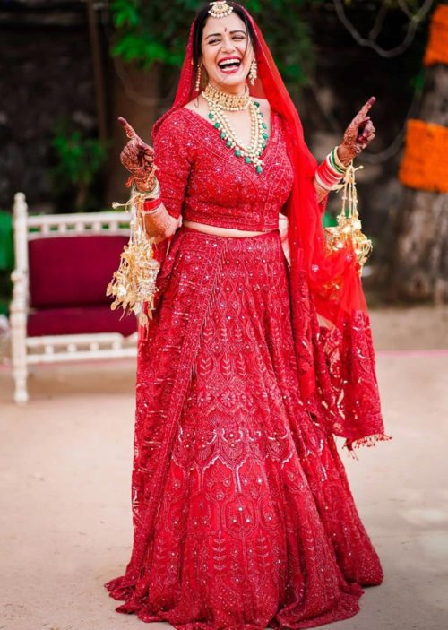Actress Mona Singh wedding lehenga
