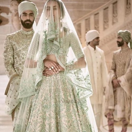 sabyasachi mint green lehenga