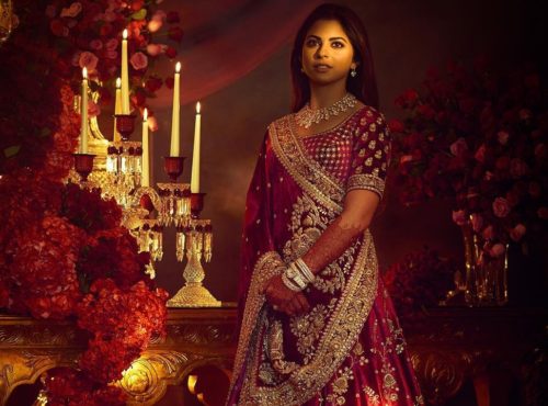 Isha ambani in sabyasachi lehenga