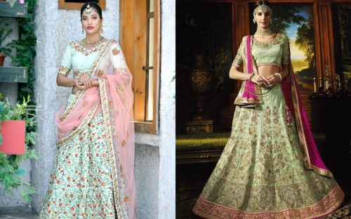 Wedding lehenga in pastel green