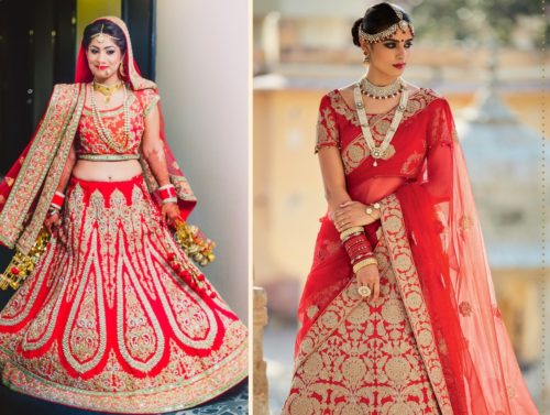 red wedding lehenga online