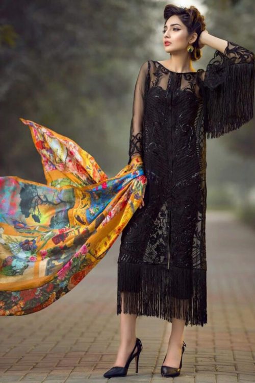 Black net salwar suit,