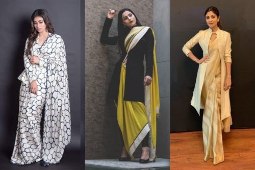 jacket style saree for office 