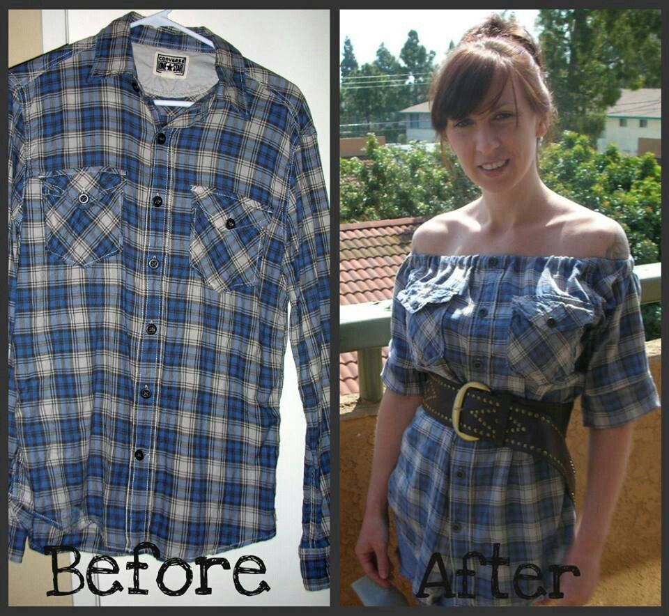 men's shirt into dress