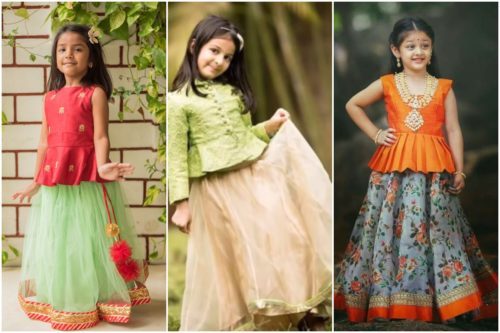 peplum style lehenga for girls