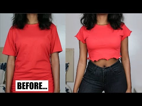 Re-cycle old t-shirt into a crop top