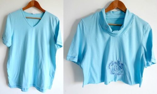 Recycle old t-shirt into a crop top