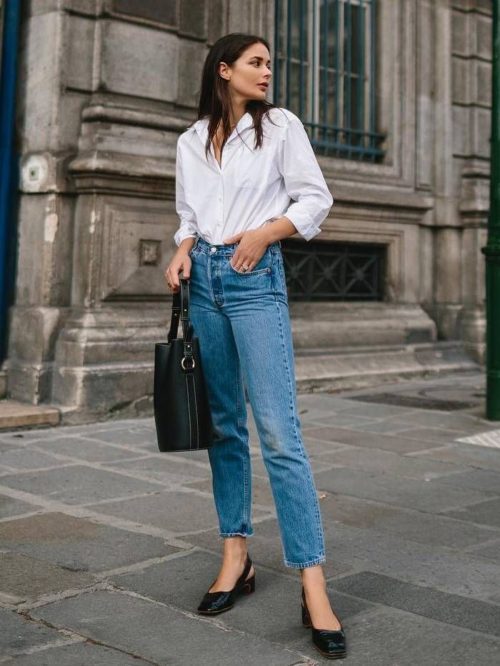 White shirt with jeans