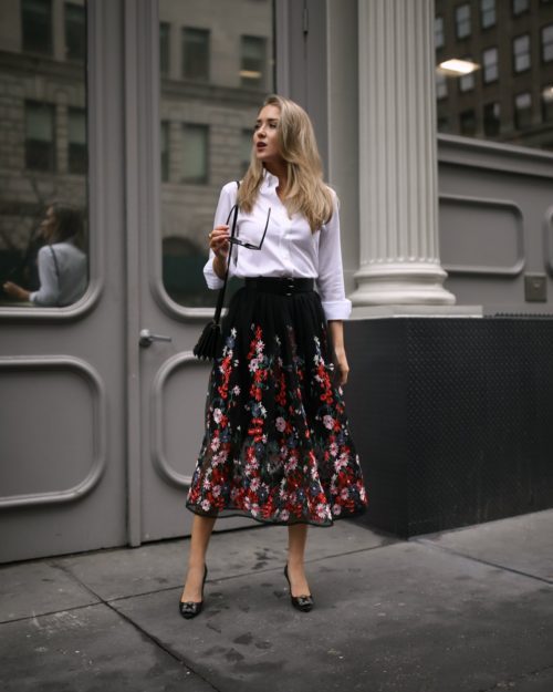 Shirt with printed skirt