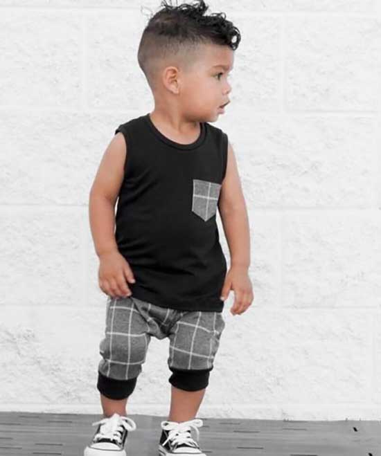 baby boy in sleeveless T-shirt