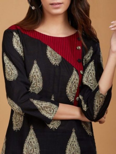 Asymmetric Kurti Neckline