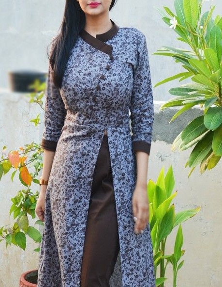Surplice Neckline collar kurti
