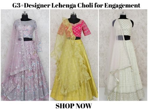 View more lehenga designs for ring ceremony Engagement lehenga choli for bride to be online