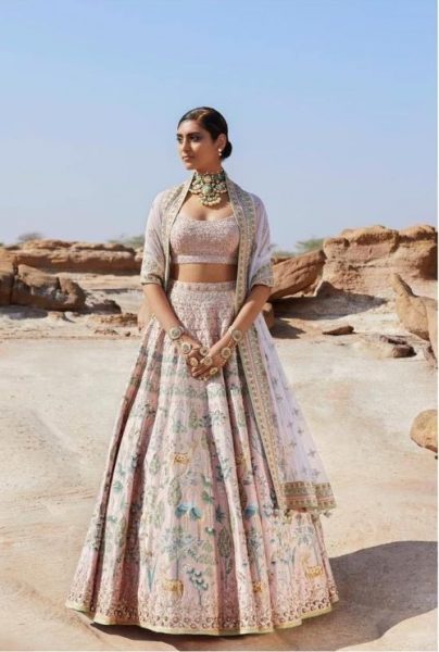 blush pink lehenga choli