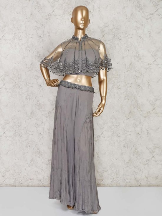 cape style palazzo suit