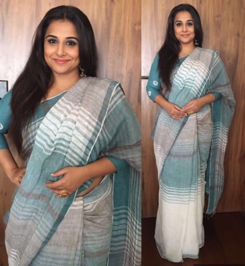 Bidhya Balan in Linen sarees