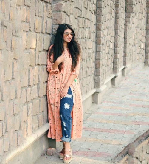 mom jeans with kurti