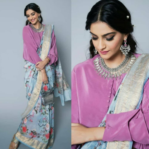 Saree with shirt printed saree with shirt