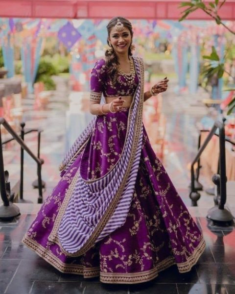 purple lehenga
