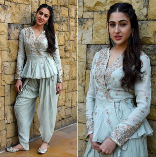 Sara Ali Khan in Dhoti Style Salwar Suit