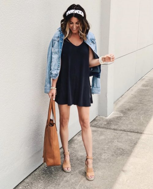 denim jacket with tunic dress