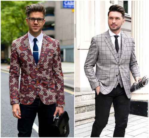 checks or printed blazer