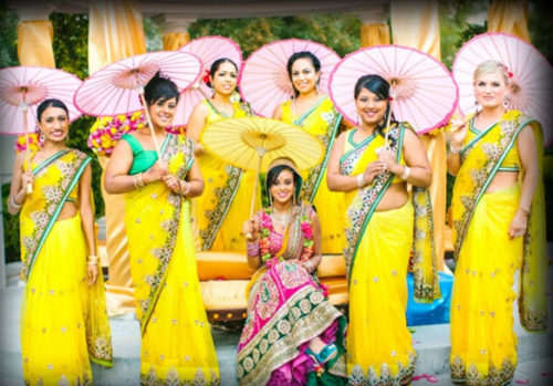 matching bridesmaid outfits indian
