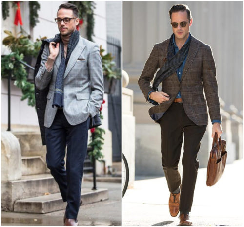 style blazer for men with scarf