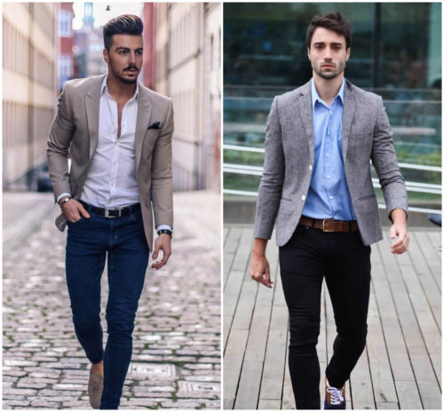 shirt with blazer combination