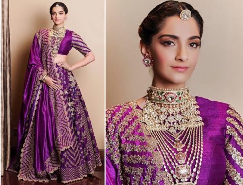 embroidery purple lehenga choli
