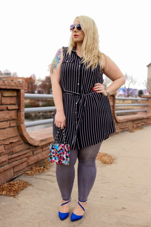 stripe dress for plus size women