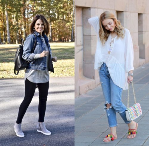 sneaker and flats to match with tops