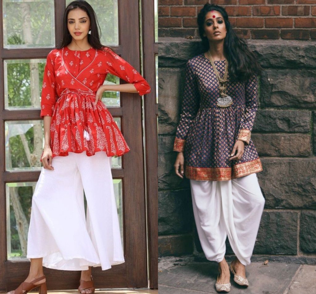 peplum top and palazzo