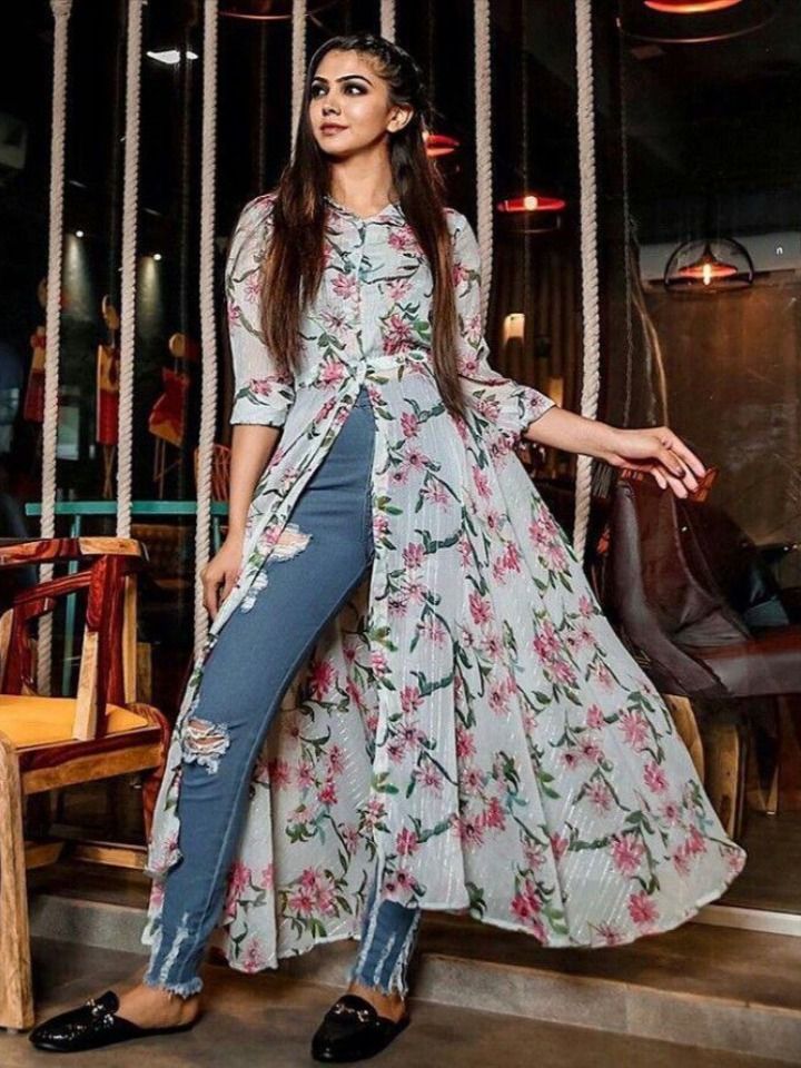 Anarkali Kurti with Jeans