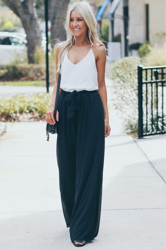  palazzo with white camisole top