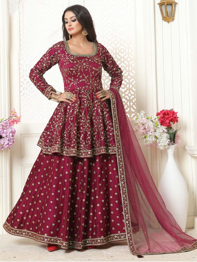 peplum kurti and lehenga skirt, indian wedding guest for this season